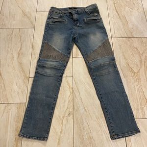 Biker denim biker jeans balmain inspired denim elastic denim for biking